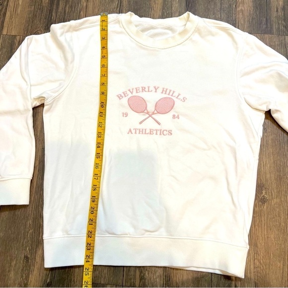 Women’s Beverly Hills Athletics White Pink Long Sleeves Sweatshirt Tennis Size S - Picture 8 of 8